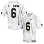 Notre Dame Fighting Irish Men's Equanimeous St. Brown #6 White Under Armour Authentic Stitched College NCAA Football Jersey ECB7299ZN